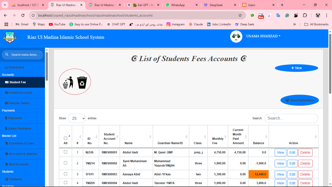 School Management System - Screenshot 2